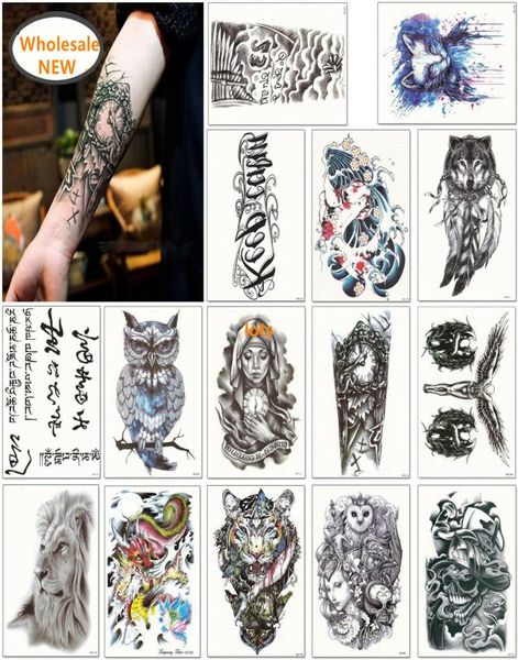 O mais recente 1600 estilos de tatuagem de tatuagem de meia manga Tattoos temporário adesivo à prova d'água Aceite tatuagem personalizada mista aleatoriamente SE2426861