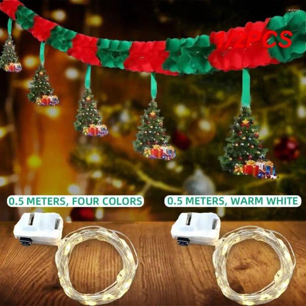 Noel Dekorasyonları 1/2pcs Dayanıklı LED String Lights Büyüleyici Cam El Sanatları Güzel Yıl Dekorasyon