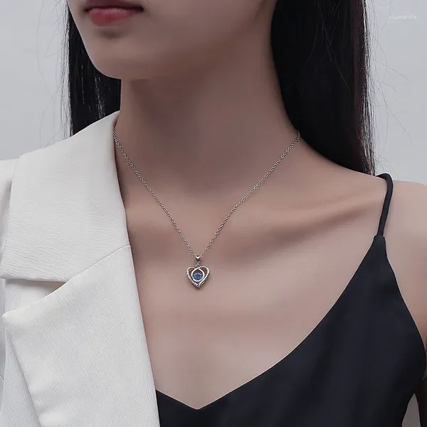 Ketten Herz Halskette Frauen S999 Sterling Silber Liebe Japanouth Korea Smart Valentinstag Geschenke Mode Schmuck