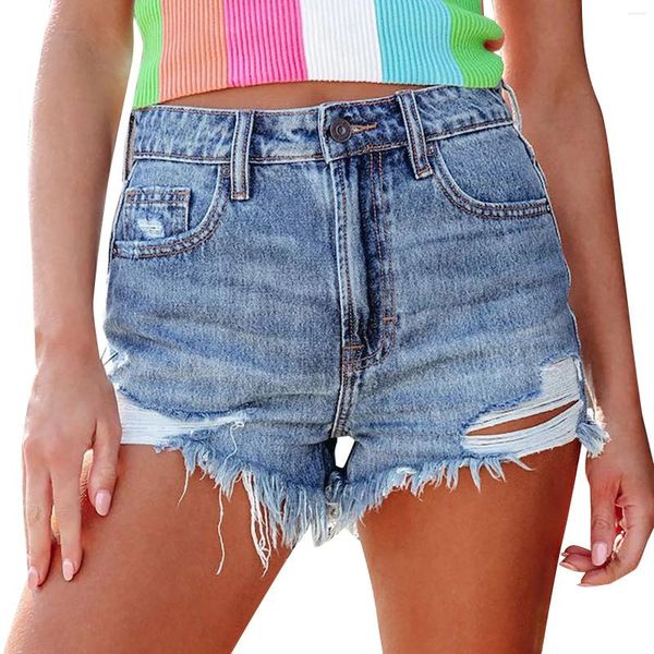 Frauenshorts riss Rand sexy Jeans Haarpaste für Frauen kurz