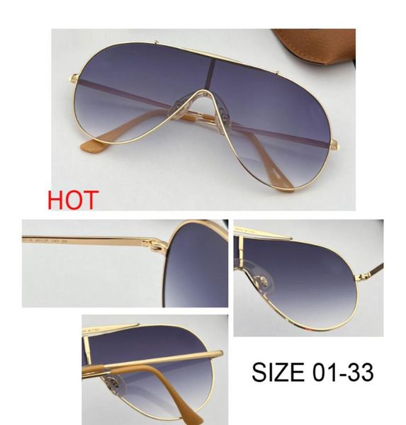 Novo tamanhos de sol de tamanho grande exclusivo Designer de marca de marca Vintage Shield Gradiente Sol óculos feminino UV400 Flash Mirror Protection UV GAFA1163004
