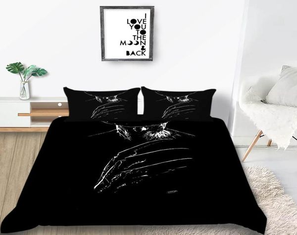 Robótico Bedding Set Man in Black Classic Cool Duvet Capa preta rei rainha gêmea Twin Full Single Doup Doup Soft Chave com Pillowc5945199