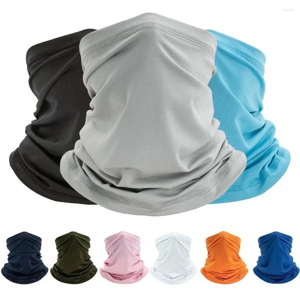 Bandana Summer Sun Protection Neck Gateter Bike Bike Maschera Cicla di seta Full Full Colore Solido Balaclava UV traspirante