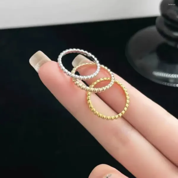Ringas de cluster Sterling Silver Quality Qualidade fofa de pérolas de miçangas para mulheres Gilrs Mistura e partida Jóias de designer de moda de alta moda