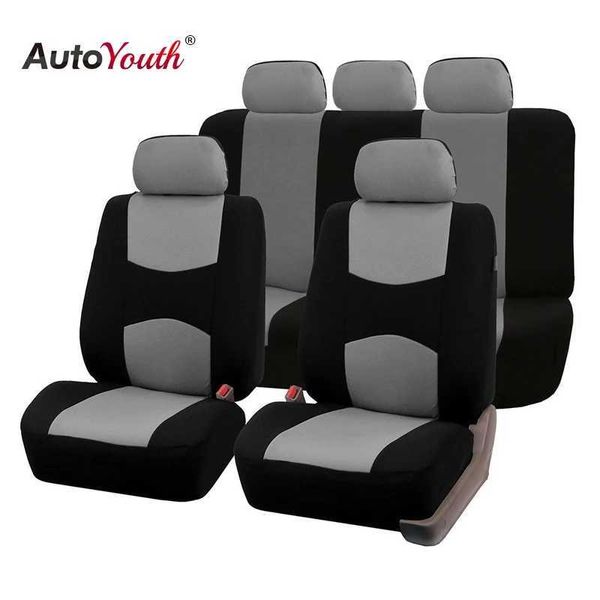 Capas de assento de carro Autoyouth Automobiles Capas de assento Polyestor Conjunto completo de 5pcs ajuste para quatro estações T240509