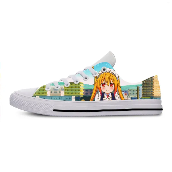 Sapatos casuais anime japonês Miss Kobayashi Dragon Maid Tohru Low Top Respirável Placa Lightweight Men Women Sneakers