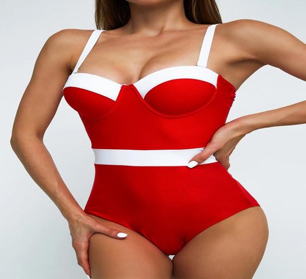 Women039s Swimwear 2022 Sexy femminile Swimsuit Vintage One Piece Push Up Women Red Women Auded Sudead Swiming Suit 6217062