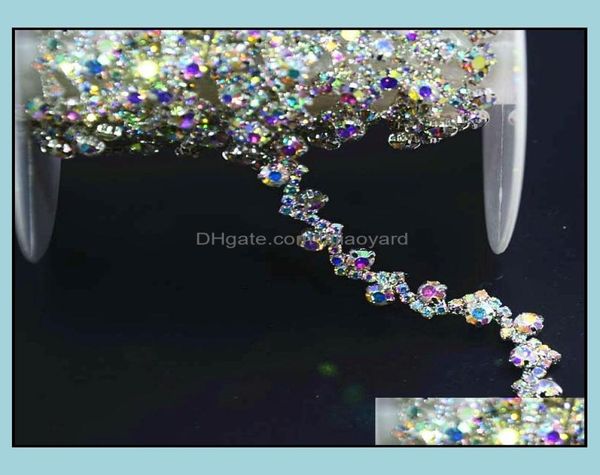 BEADS ARTES ARTIVAS PRESENTES Home Garden Ship 1yd Sparkling Clear Rhinestone AB Color Cristal Chain Chain Appliques Appliques Drop Supply Drop 2590467