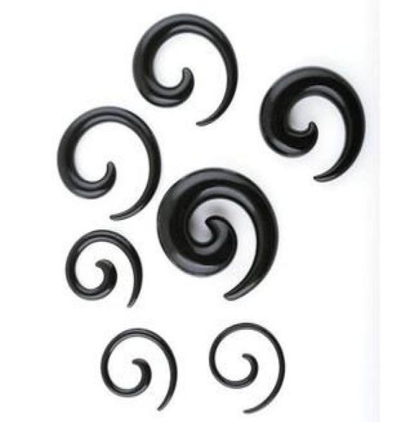 Túnel da orelha P31 100pcs mistura 8 tamanho preto acrílico jóias de jóias espiral Ear plug7738533