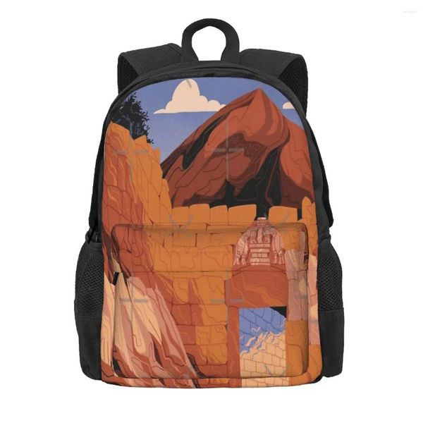 Backpack Mycenae Lion Gate Backpacks Bags masculinos para mulheres menino de bolsas escolares