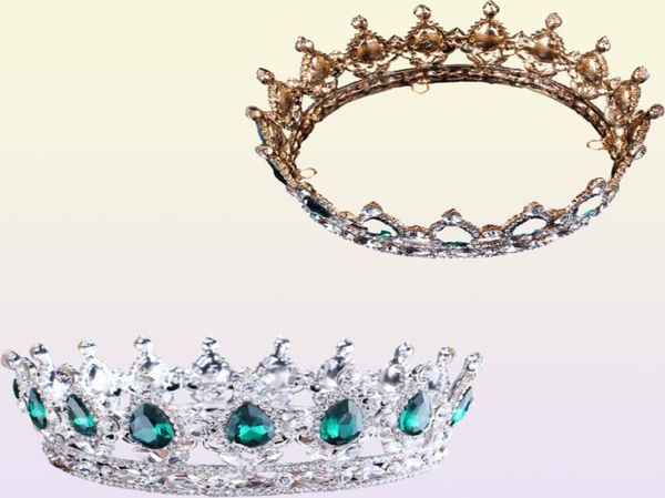 2017 Green Crystal Gold Color Chic Royal Regal Farkly Strass und Crowns Bridal Quinceanera Festzug Tiaras C181120011662984