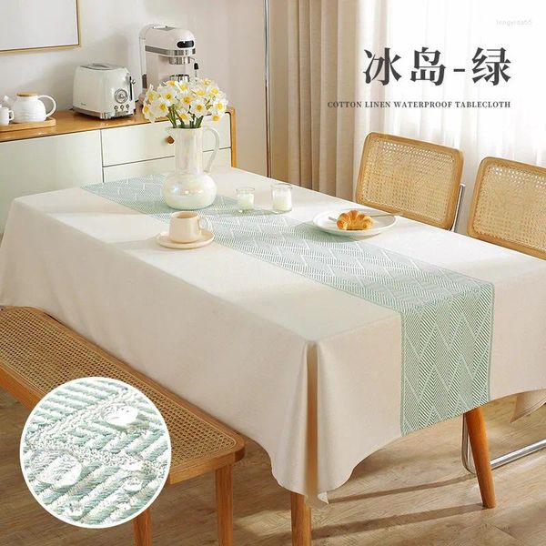 Panno da tavolo d65 in stile filo ispessito di cotone e tappeti di biancheria tovallo da caffè rettangolare per la casa
