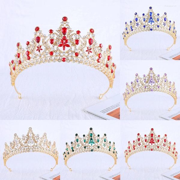 Clip per capelli Upscale Crystal Gem Crown Ornaments Elegante banchetto nobile Wedding Women's Accessori femminili