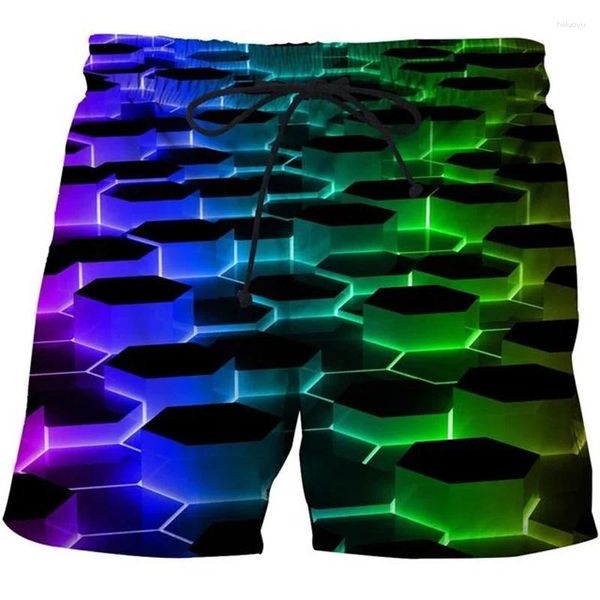 Shorts masculinos Avant-garde calças curtas da moda homens crianças criança 3D Fashion Swim Swim Skate Skateboard Sport Casual Loose