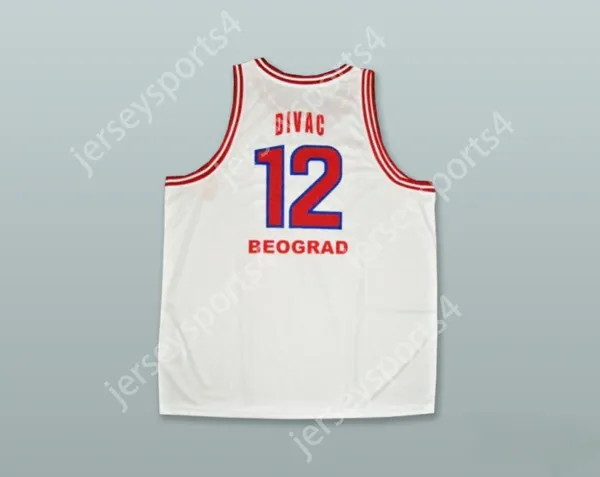 Custom nay mass jovens/crianças vlade divac 12 kk crvena zvezda estrela vermelha beograd sérbia white basquete camisa superior s-6xl