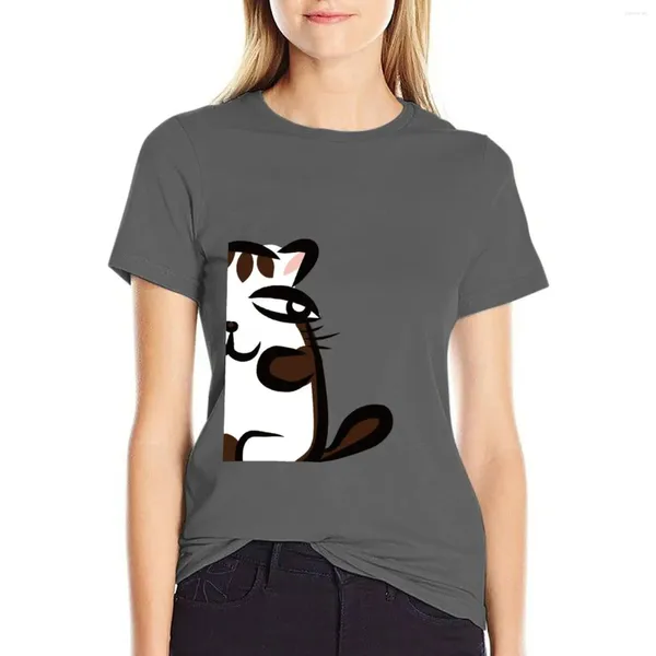 Kadın Polos Size Bakın --- Meow T-Shirt Gömlekleri Grafik Tees Plus Boyutu Kadınlar İçin Kıyafetler