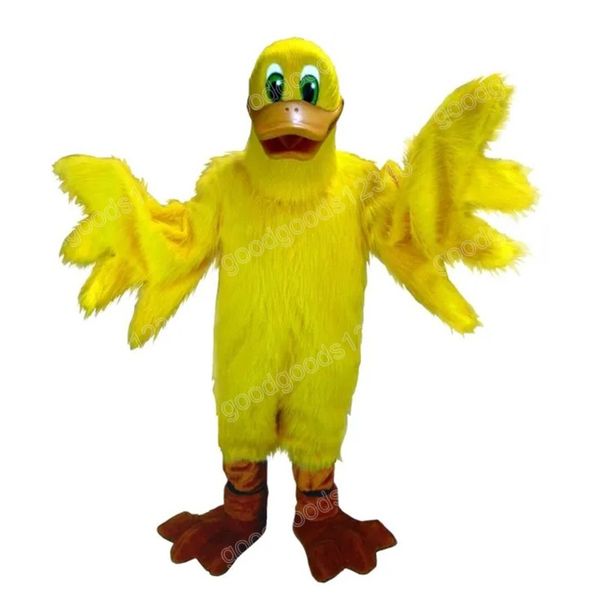 Natal Mascote de pato amarelo trajes de halloween desenho animado traje de traje carnaval nativa natal publicidade festa de fantasia vestido de fantasia