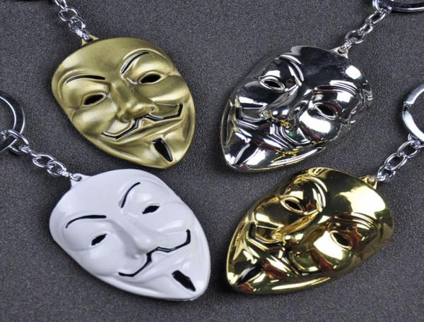 Classic Scifi Movie V per Vendetta Guy Fawkes Mask Leale Key Chains Keychain KeyFob Keyring Chain Accessori 4337920