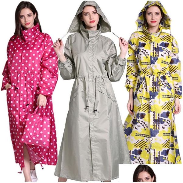 Pioggia indossare la moda allunga uomini e donne impermeabili sottili poncho signore impermeabili lungo giacca traspirante adts arcobaleni drop delivery dhqbk