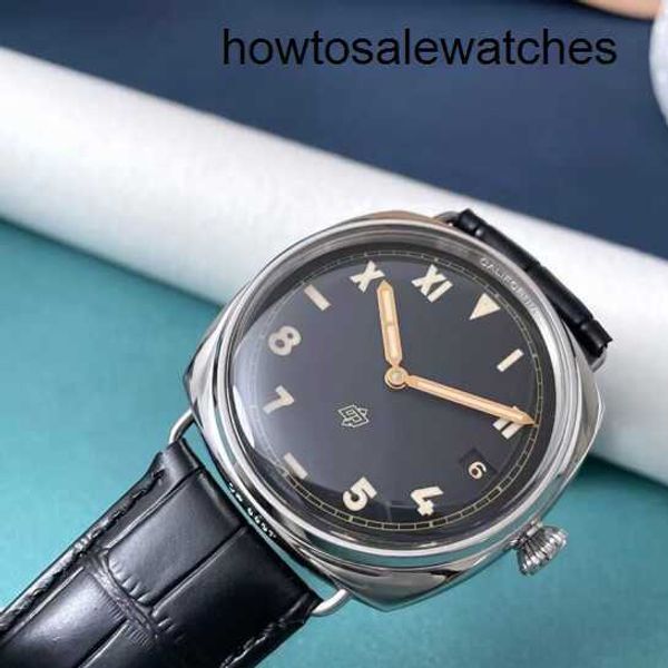 Grestest Owatch da polso Panerai maschile Luminor 1950 Serie 44 mm di diametro automatico Visualizzazione del calendario meccanico orologio PAM00321 Acciaio Doppia fuso time Riserva di alimentazione