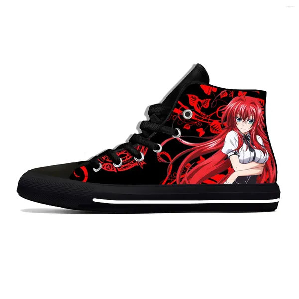 Sapatos casuais Anime Manga Cartoon High School DXD Rias Gremory Top Respirável Mulheres tênis Tênis Placa leve