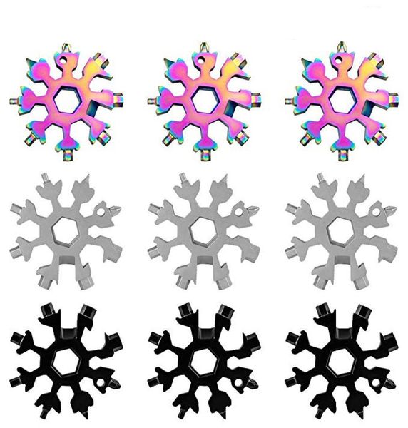 18in1 fiocchi di neve in acciaio inossidabile Strumento di cacciavite a snowboard MultitOol Card per un regalo di apertura a catena di tastiera apribile per 8476699