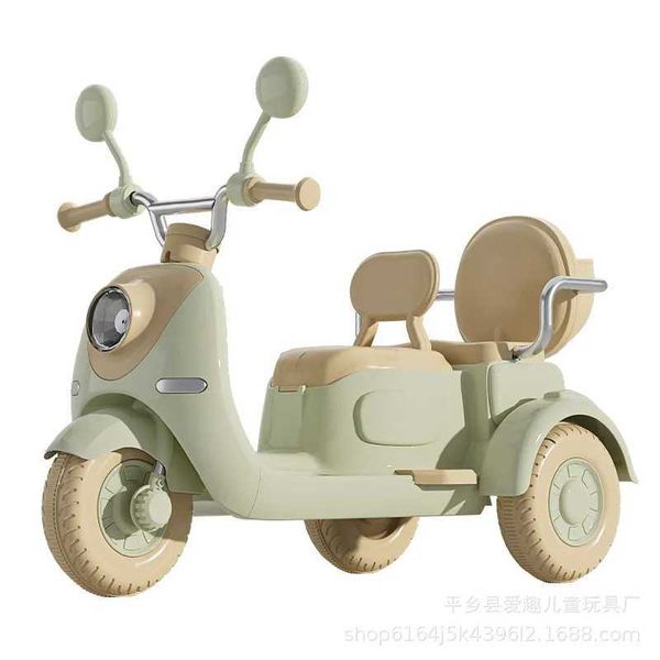 Passeggini# 12V 4,5 AARE Control remoto Nuovi Baby Baby Motociclo per bambini elettrici a tre ruote a tre persone con doppio sedile T240509