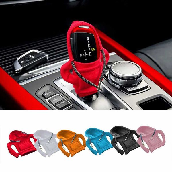 Andere Innenzubehör Fashion Hoodie Car Shift Knob Deckungshandbuch Griffgetriebe Dekoration Hoodie Deckung Automatisch Auto Innenzubehör T240509