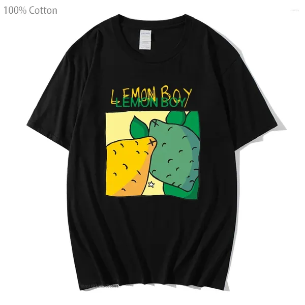 Camisetas masculinas Camisetas cavetown Lemon Boy Cartoon Print T-shirts Para fãs Mens gráficos Tshirts Cotton Summer Roupos Music Tees Women Women