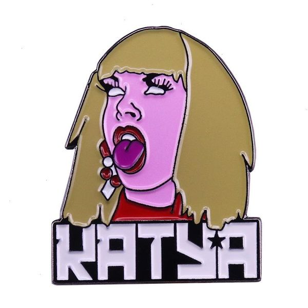 Drag Race Katya zamolodchikova broş pimleri emaye metal rozetler yaka pimi broşlar ceketler moda takı aksesuarları