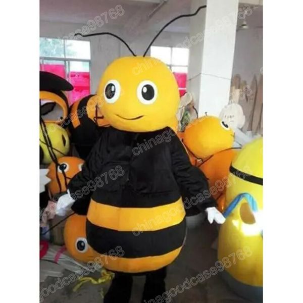 Performance amarelo mascote de abelha fantasia Top qualidade de natal halloween fantasia vestido de festa de desenho animado traje carnaval unissex