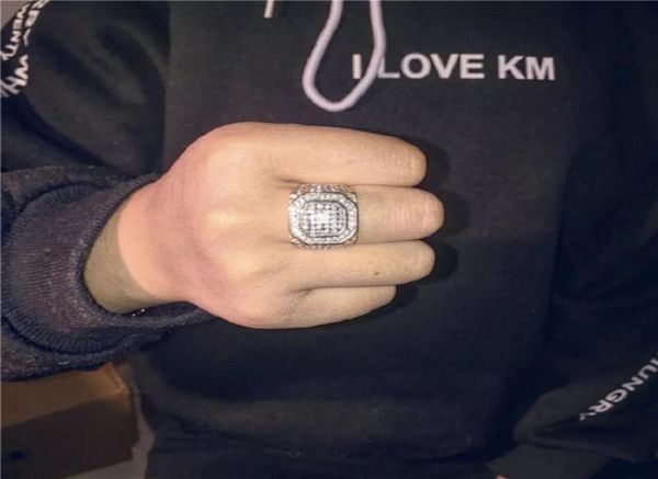 Herren Hip -Hop -Ringe Schmuck vergoldete Diamant große Ringe Neue Flecken Stahlringe für MEN7959534509915