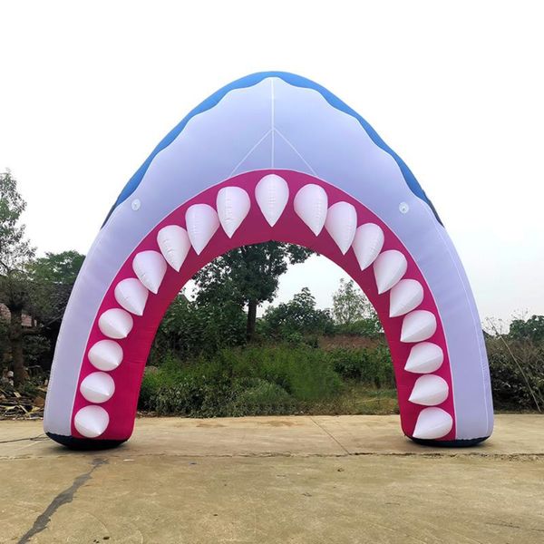 Atacado Atividade Personalizada Atividade ao ar livre Arco da boca de tubarão com arco de animais de soprador para anúncio de evento oceano