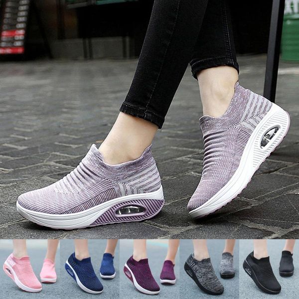 Sıradan Ayakkabı Kadın Teklifi Açık Mekan Kadın Nefes Alabilir Renkli Spor Örgü Katı Zapatos Para Damas En Oferta