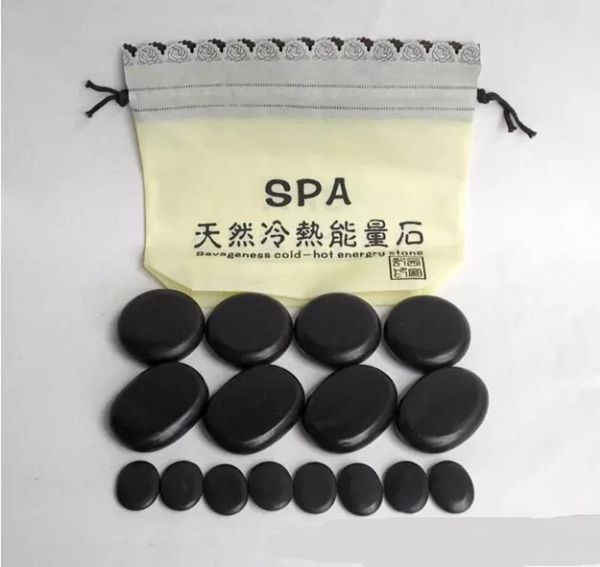 Massage Stones Massage Energia naturale Massage Shet Siet Spa Rock Basalt Stone 16PCS3831613