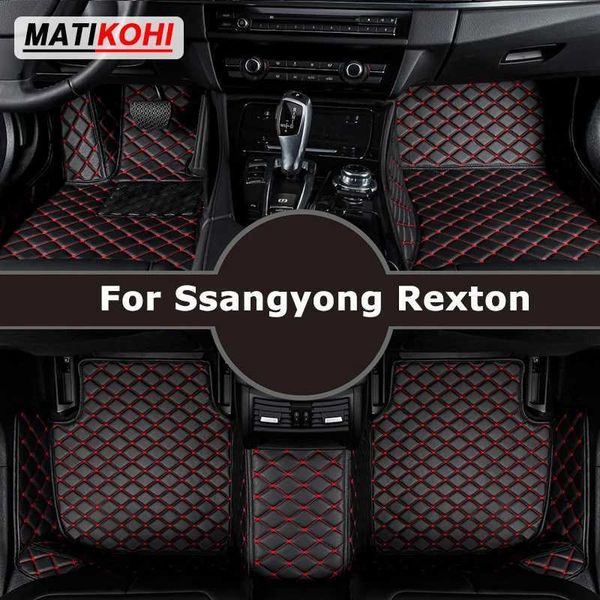 Tapetes de piso tapetes tapetes de piso de carro personalizado matikohi para ssangyong rexton rexton-w carpetes automáticos fofo coche acessório t240509