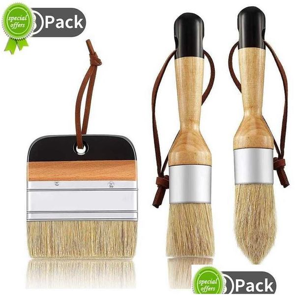 Backgebäckwerkzeuge neue 3pack -Kreide und Wachspinsel Pinsel Borstenscheibe für Holzmöbel Home Wall Decor Drop Lieferung DHV8O