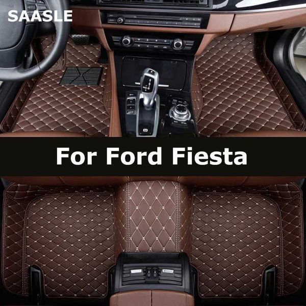 Bodenmatten Teppichs SaaSle Custom Car Floor Matten für Ford Fiesta Auto Teppiche Fuß Coche Accessorie T240509