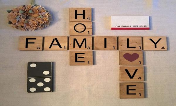 26pcs Lettere di scrabble indefinite decorazioni murali Modello di stencil riutilizzabile per piastrelle per artigianato lettere di scrabble digitale in legno1031287