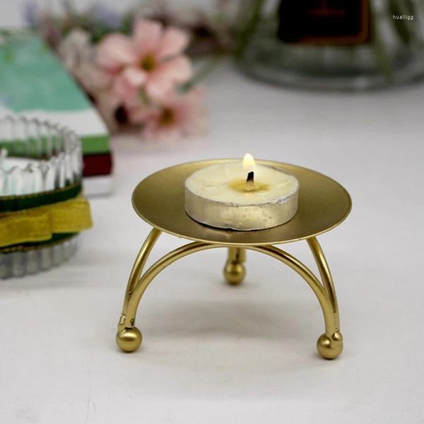 Kerzenhalter Vintage Gold Iron Stand Tealight Candelabra Halter langlebiger goldener Kunst