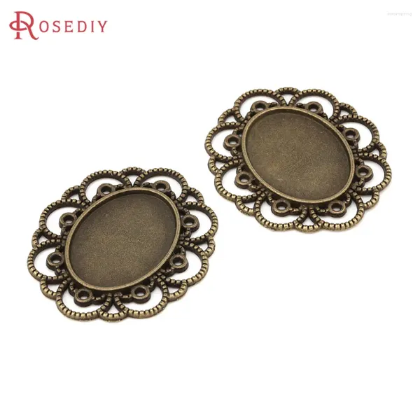 Colares pendentes de liga de zinco de bronze antigo bandejas de base oval painéis cabochon cenários cameo pendentes de jóias diy produzem acessórios