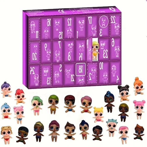 24pcs Puppen Countdown Weihnachtsjahr Geburtstag Überraschung Geschenk Creative Mini Figuren Set Blind Box Advent Kalender 240510