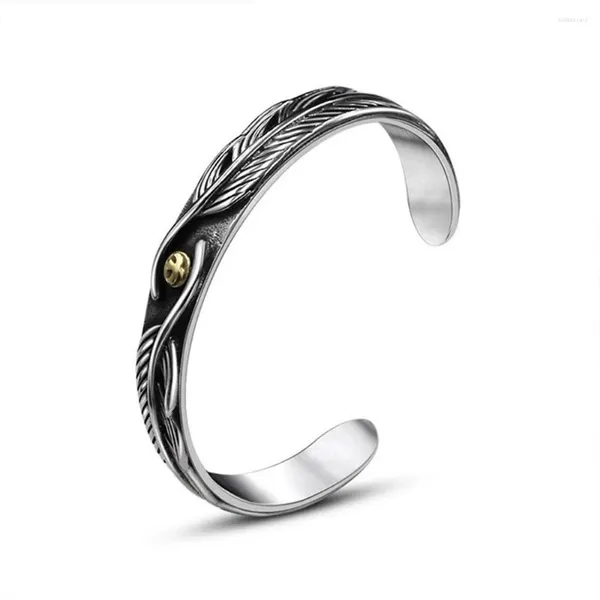 Bangle Fashion Trend Trence Pubsed Feather Shape Ladies Birthday Gird Braslet Bracelet Jewelry Anniversary Street Nice Party