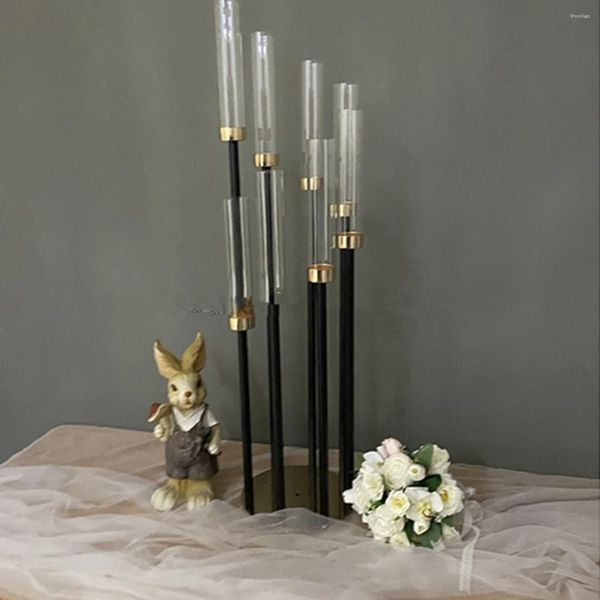 Titulares de velas Casamento 8 xícara de ouro de candelabra preto de ouro AB1230