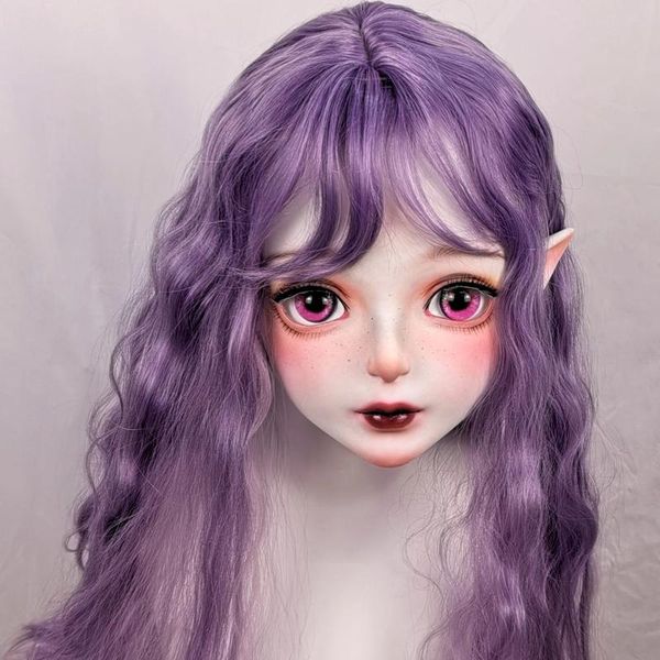 Forniture per feste (Dollkii-S5) di qualità femmina fatta a mano Resin Half Head Cosplay Ruolo giapponese gioco BJD Kigurumi Mask Crossdresser Doll Doll