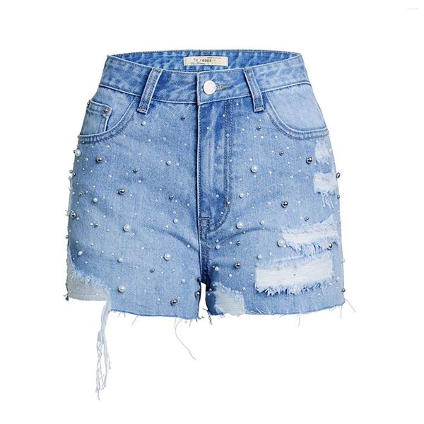 Damen -Shorts Denim Summer Lady Kleidung hohe Taillenfrau Franed Franed Rished Short Jeans in passenden Sets