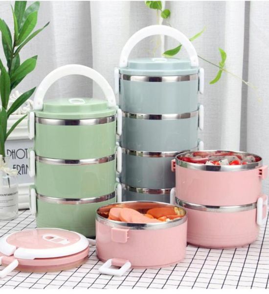 Lancheira lanchonete lancheira térmica à prova de vazamento de aço inoxidável Bento Caixa de bento portátil Picnic School Comida Luchbox 1pc4885649