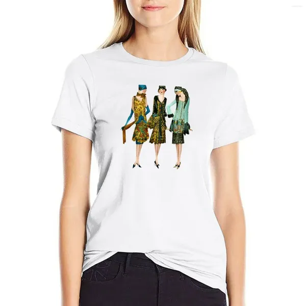Polos femininos Vintage Gatsby Girls T-shirt Roupas Tops Dress For Women Plus Size Sexy