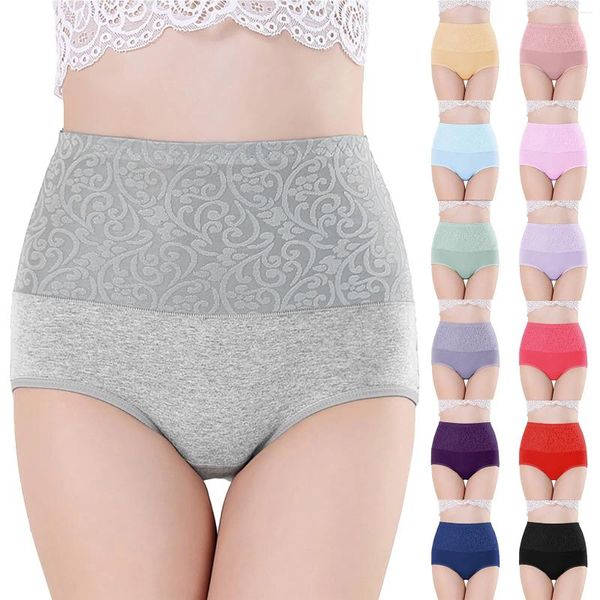 Frauenhöhe sexy hohe Taille dünne hohle Spitzen -Dessous für Damen Baumwollschritt großer Unterwäsche Majtki Damskie