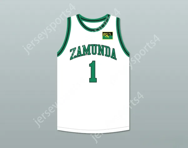 Custom nay mass jovens/crianças príncipe Akeem Joffer 1 Africana do país de basquete branco